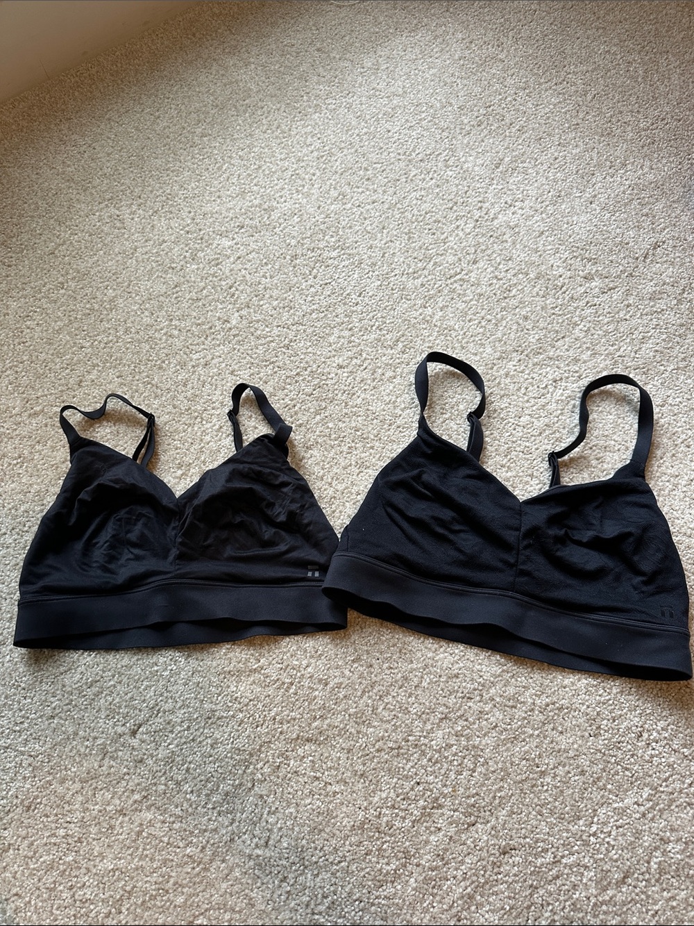 Tommy John Black Wireless Bralettes - Two
